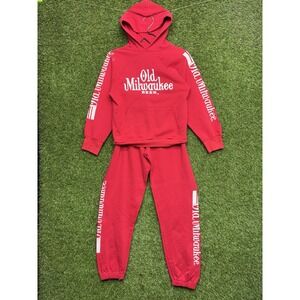 Vintage Old Milwaukee Tracksuit Mens Medium Hoode and Sweatpants 80s Beer